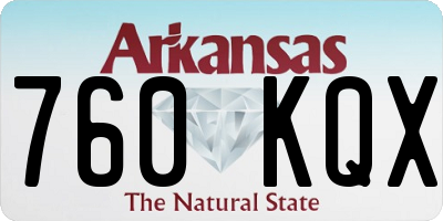 AR license plate 760KQX