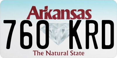 AR license plate 760KRD