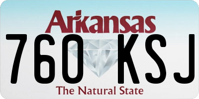 AR license plate 760KSJ
