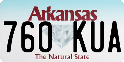 AR license plate 760KUA