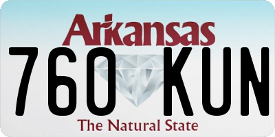 AR license plate 760KUN