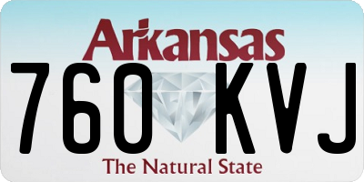 AR license plate 760KVJ