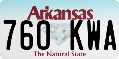 AR license plate 760KWA