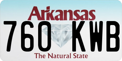 AR license plate 760KWB