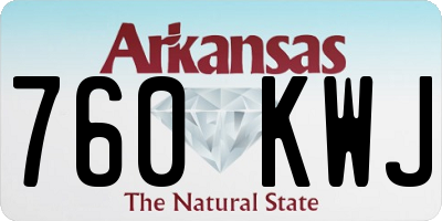 AR license plate 760KWJ