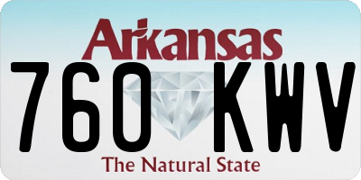 AR license plate 760KWV
