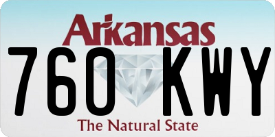 AR license plate 760KWY