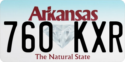 AR license plate 760KXR
