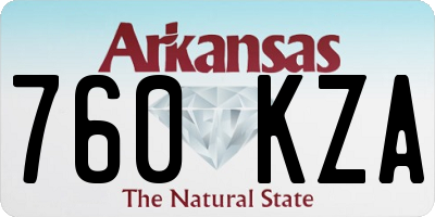 AR license plate 760KZA