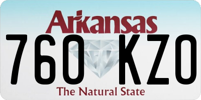 AR license plate 760KZO