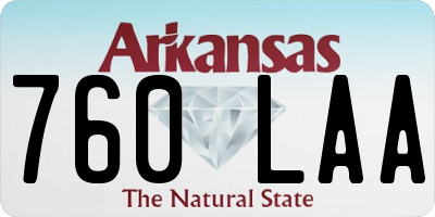 AR license plate 760LAA