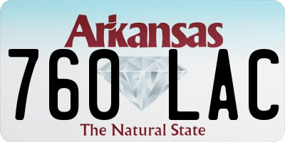 AR license plate 760LAC