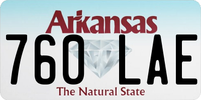 AR license plate 760LAE