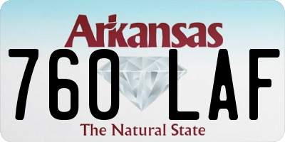 AR license plate 760LAF
