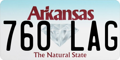 AR license plate 760LAG