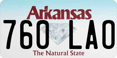 AR license plate 760LAO