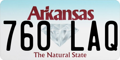 AR license plate 760LAQ