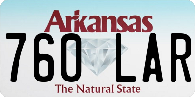 AR license plate 760LAR