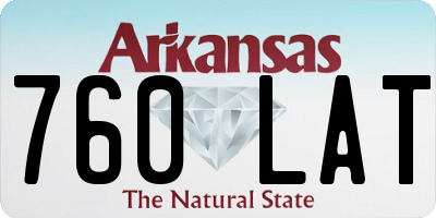 AR license plate 760LAT