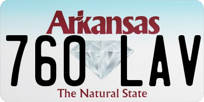 AR license plate 760LAV