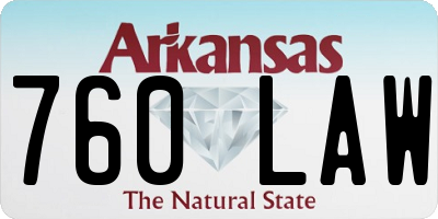 AR license plate 760LAW