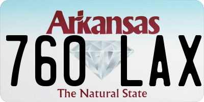 AR license plate 760LAX