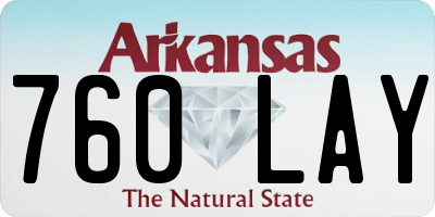 AR license plate 760LAY