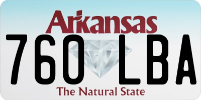 AR license plate 760LBA