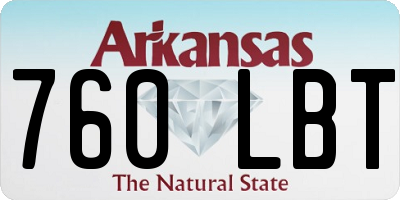 AR license plate 760LBT