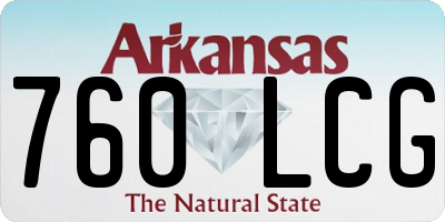 AR license plate 760LCG