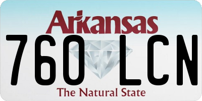 AR license plate 760LCN