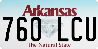 AR license plate 760LCU