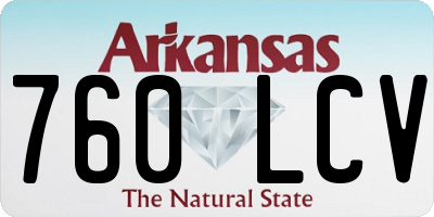 AR license plate 760LCV
