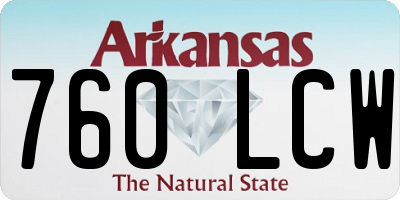 AR license plate 760LCW