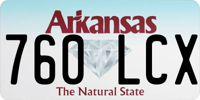 AR license plate 760LCX