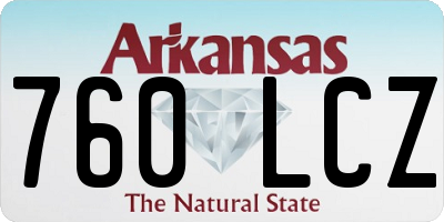 AR license plate 760LCZ