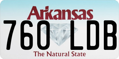 AR license plate 760LDB