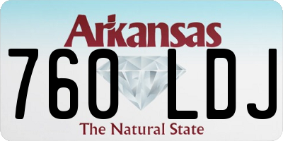 AR license plate 760LDJ