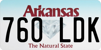 AR license plate 760LDK