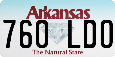 AR license plate 760LDO