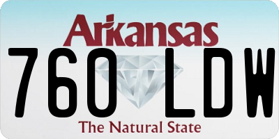 AR license plate 760LDW
