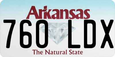 AR license plate 760LDX