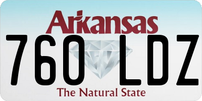 AR license plate 760LDZ