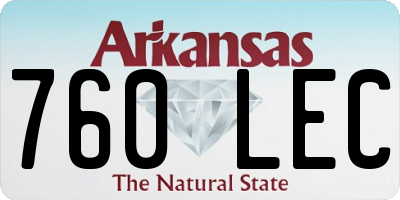 AR license plate 760LEC