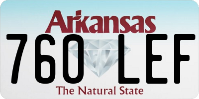 AR license plate 760LEF