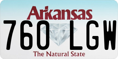 AR license plate 760LGW