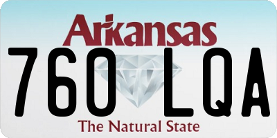 AR license plate 760LQA