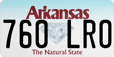 AR license plate 760LRO