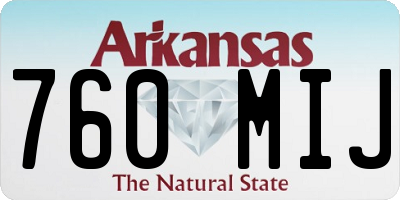 AR license plate 760MIJ