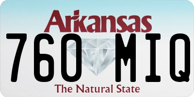 AR license plate 760MIQ
